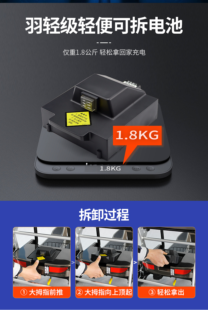 Jiankangshun Four-wheel Electric Vehicle for the Elderly Disabled Foldable Ultra-light Portable Power-assisted Battery Car