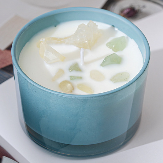 Vaso de cristal de color spot comercio exterior cera de soja vela de incienso vela de incienso de cristal regalo