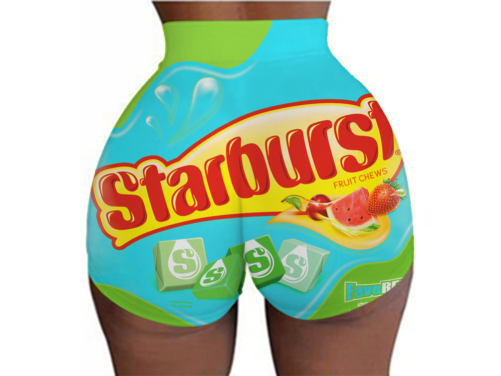 Pantalones cortos de cadera deportivos casuales de camuflaje con estampado digital europeo y americano, las mujeres pueden pedir una pieza