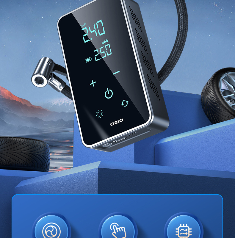 [1715] New Portable Car Air Pump with Digital Display for Inflating Car Tires, Mini Tire Inflator for Cars