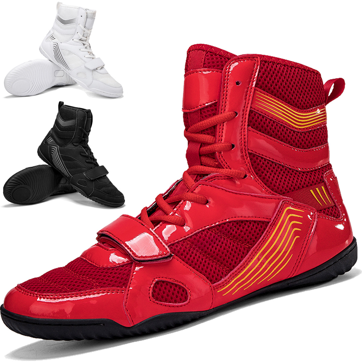 Boxing Shoes for Men and Women, Fighting Shoes, Wrestling Shoes, Short Wrestling Boots, Long Boots, Tendon Soles, Wear-Resistant Soles, Fighting Boxing Shoes