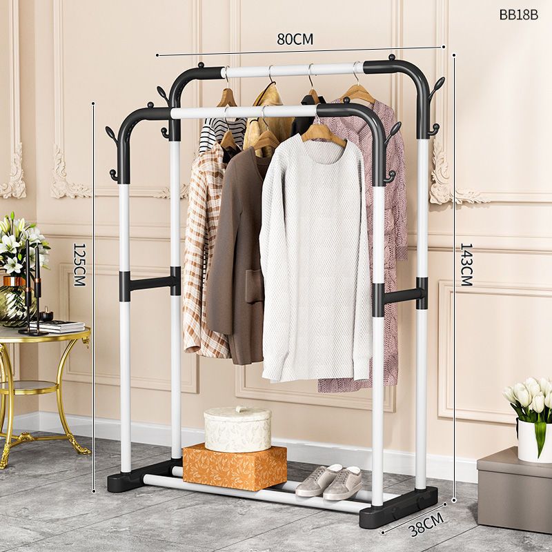 80cm 화이트 더블폴】업그레이드된 4개의 후크-