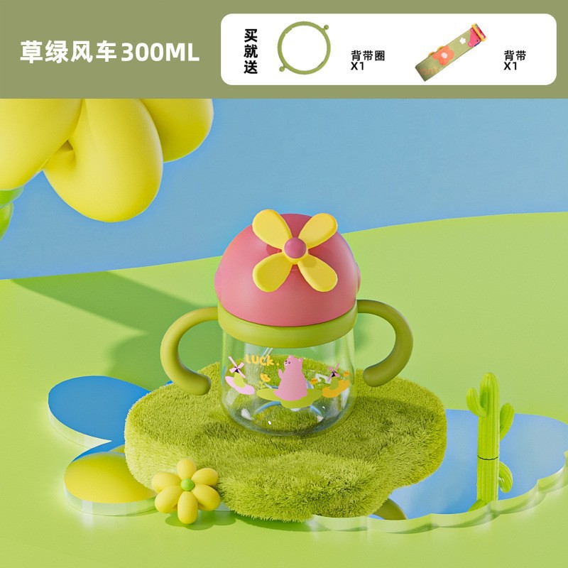 Toukie taza para beber para bebés tritan taza para niños a prueba de fugas y caídas para bebés taza de paja de jardín de infantes en stock