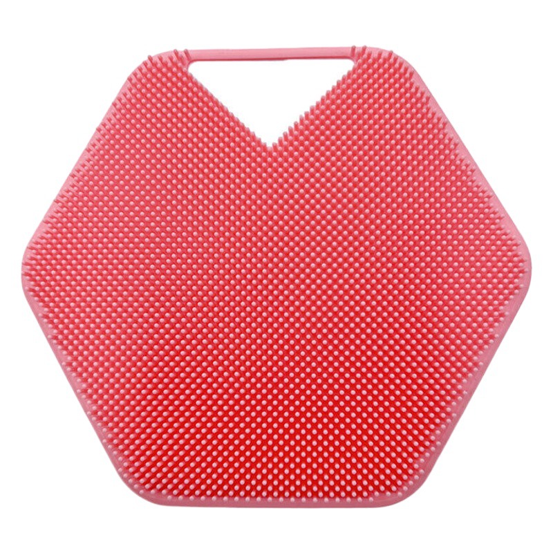 Transfronteriza nuevo polígono de silicona cepillo de baño cepillo suave hexagonal ventosa cepillo facial mango champú cepillo de masaje