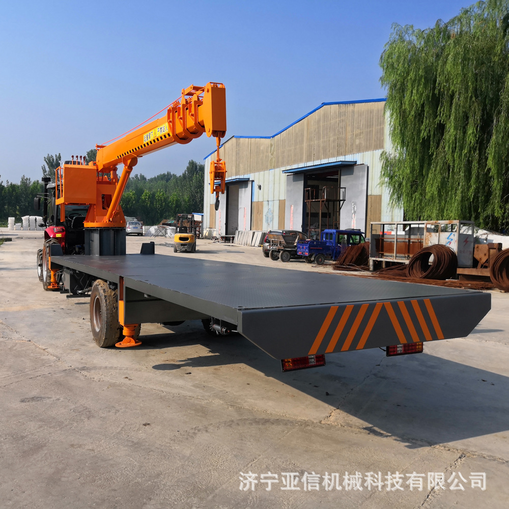 四驱拖拉机后悬挂平板随车吊 小型建筑楼板自卸吊 农用吊运机