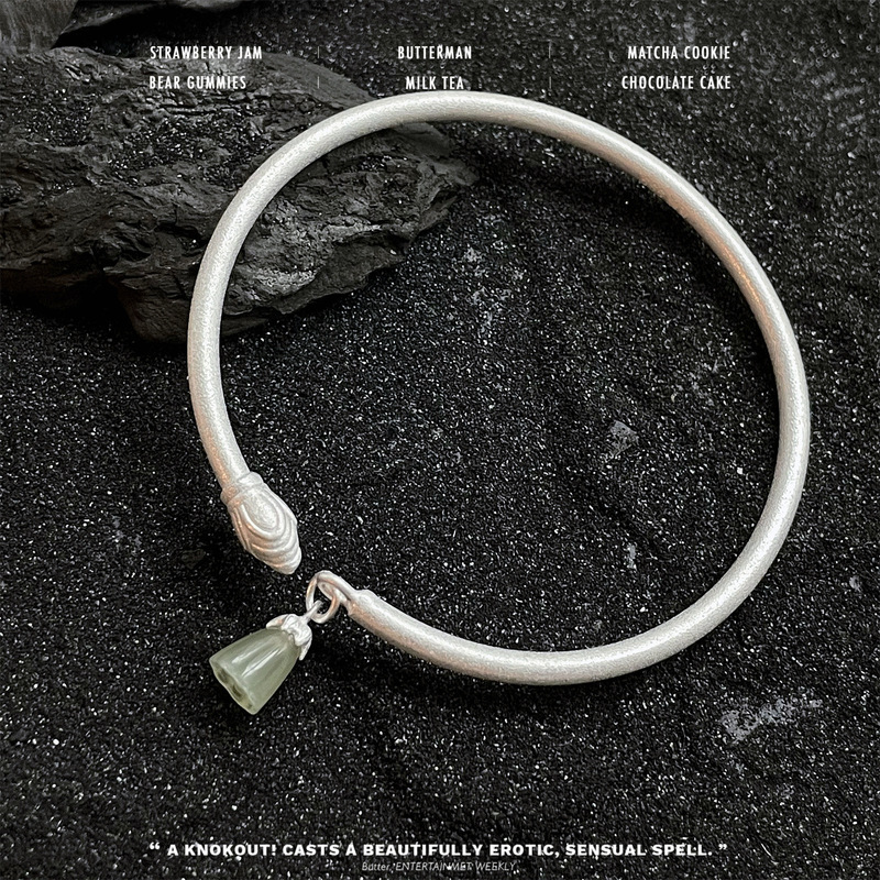 Ancient method sandblasting fog surface opening sapphire two-generation happy bracelet niche design personality high sense cold wind bracelet women