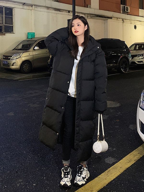 Otoño y invierno de algodón 2023, chaqueta de pluma de mujer, chaqueta larga, nueva chaqueta de algodón larga suelta coreana sobre la rodilla image 6