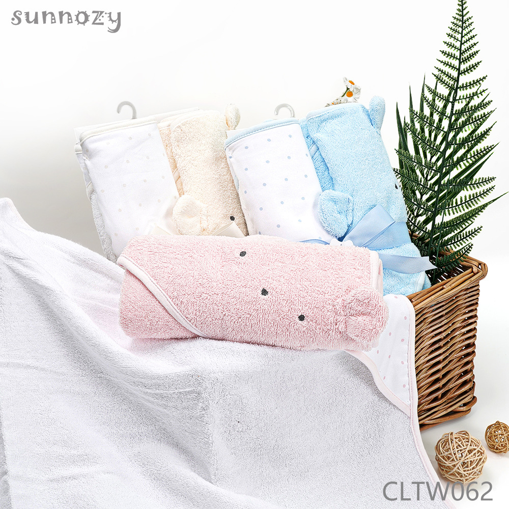 Sunnozy Europeins bebés bebés 100% algodón 2 toallas de baño con capas toallas de baño