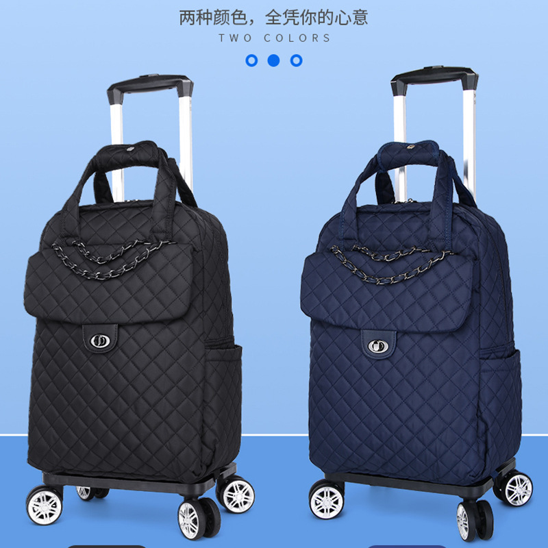 Lingge Small Fragrant Style Trolley Bag Trendy Fashionable Portable Lightweight Women's Simple Boarting Bag Suitcase Universal Wheel Trolley Bag