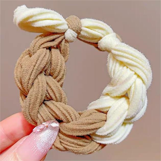 Niños gruesos trenzados lindos cabello de correa de dopamina de color cuerda de cabeza de bola de cola de caballo no lesionar joyas para el cabello