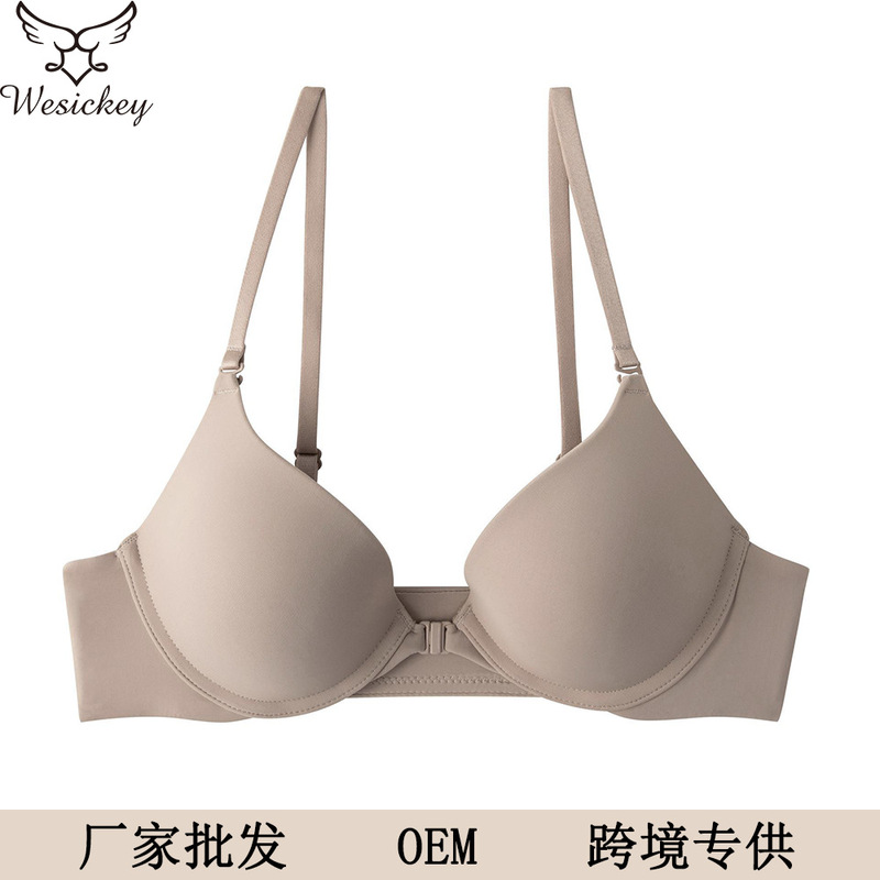 European and American Deep V Seamless Glossy Bra Thin Cotton Front Buckle Soft Steel Ring Intimates for Women with Small Breasts Push-Up Sexy and Comfortable Bra European and American Deep V Seamless Glossy Bra Thin Cotton Front Buckle Soft Steel Ring Intimates for Women with Small Breasts Push-Up Sexy and Comfortable Bra