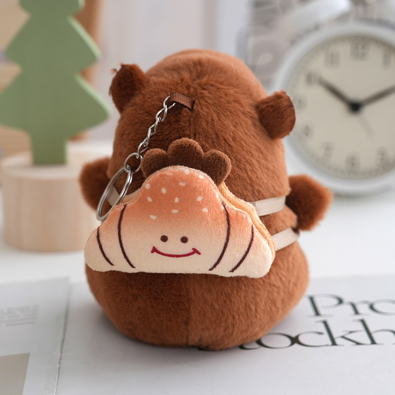 カピバラぬいぐるみハンバーガークッキーカピバラ人形キーホルダーバックパックペンダントぬいぐるみペンダント卸売|undefined