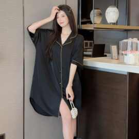 跨境外贸睡裙女款2026新款高级感夏季清凉薄款冰丝家居服女士睡衣