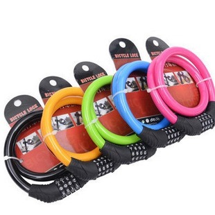 Bicycle four-digit password lock anti-theft lock mountain bike color lock dead flying bicycle outdoor equipment
