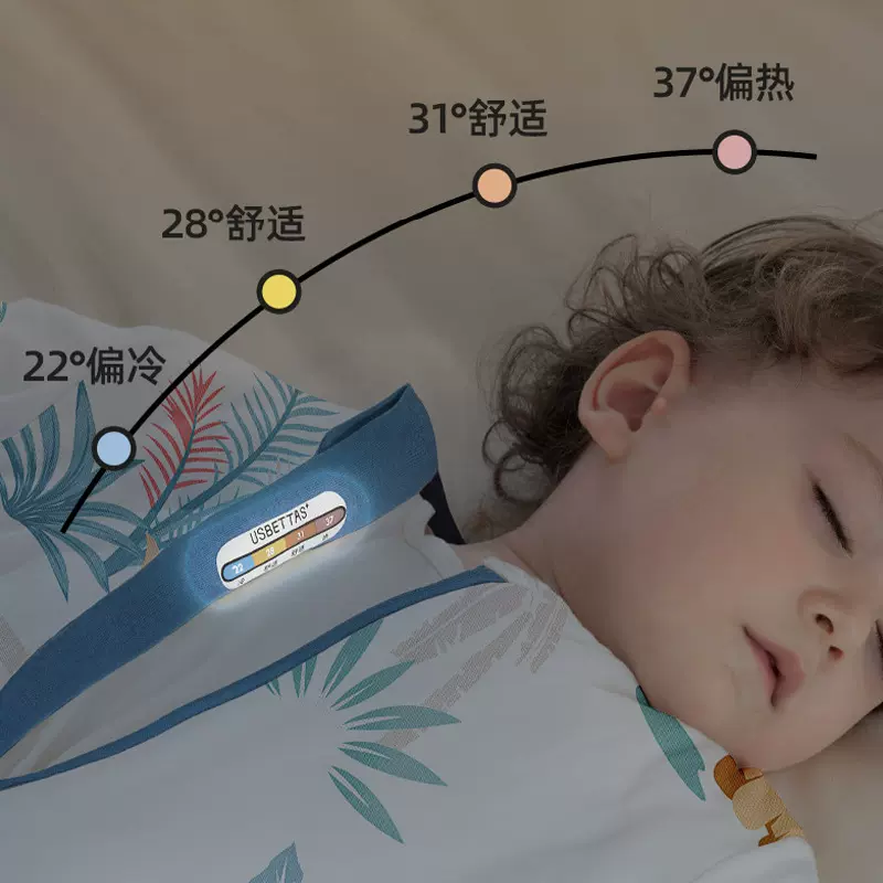 厂家供应儿童睡袋温度监测贴高弹力防拉伸奈水洗烫标变色提醒