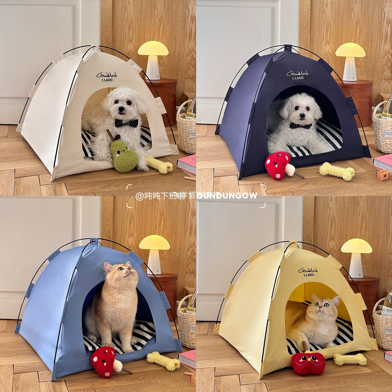 DUNDUN Тент для домашних животных в корейском стиле, съемное и моющееся летнее гнездо для кошек, четырехсезонное гнездо для собак, полузакрытое красивое спальное гнездо