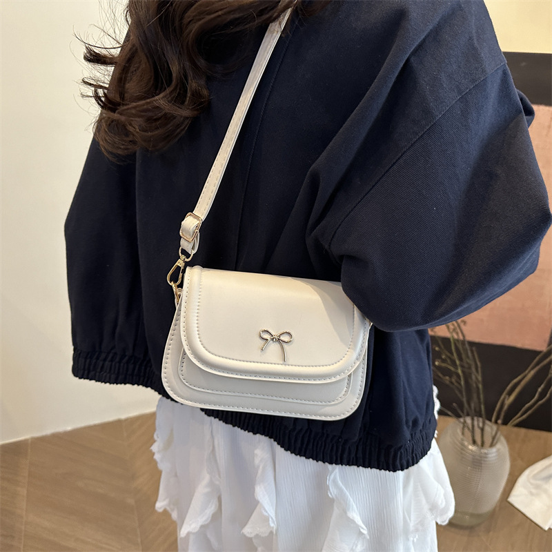 Bolso de lazo coreano para mujer 2025 primavera y verano nuevo bolso de silla simple de moda bolso de mensajero de hombro literario de moda