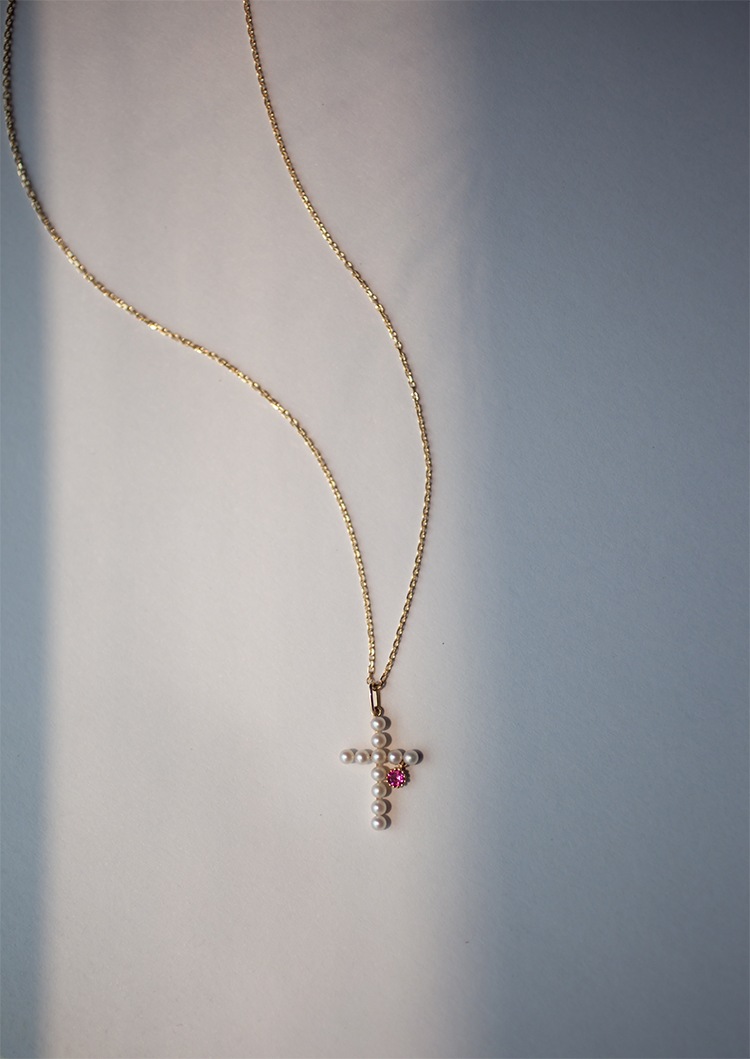 925 Sterling Silver Pearl Zircon Cable Chain Inlay Cross Pendant Necklace display picture 1