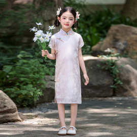 粉色旗袍女童中国风小女孩改良童装短袖2026新款夏薄款儿童新中式
