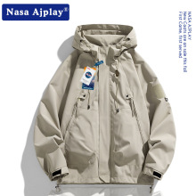 NASA户外冲锋衣夹克男士春秋季新款潮流初中高中学生百搭连帽外套