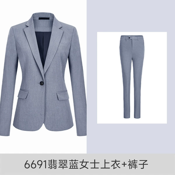 Women: Emerald blue jacket + trousers