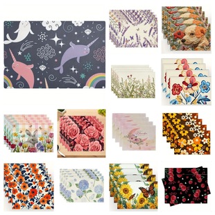 Placemats Christmas New Christmas Printed Linen Placemats Cross-Border Holiday Party Decoration Anti-Fouling Insulated Table Mats