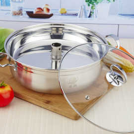 不锈钢加厚餐厅海鲜蒸汽火锅蒸笼家用双层汤蒸锅不粘复合底食品级