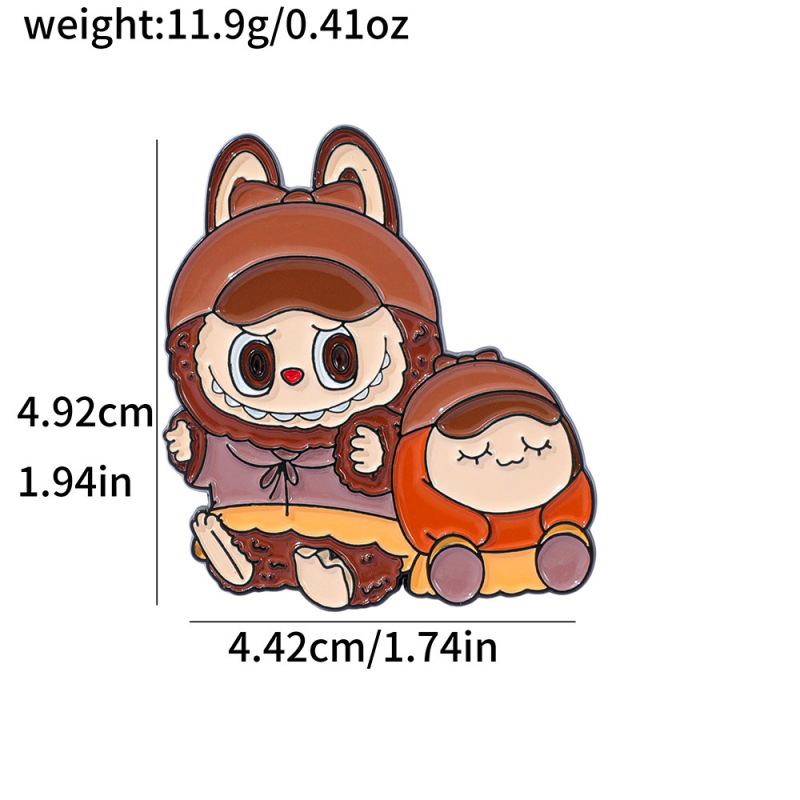 Labubu かわいいブローチ漫画の個性面白い金属バッジ男性と女性の学生バッグ服バッグペンダント|undefined