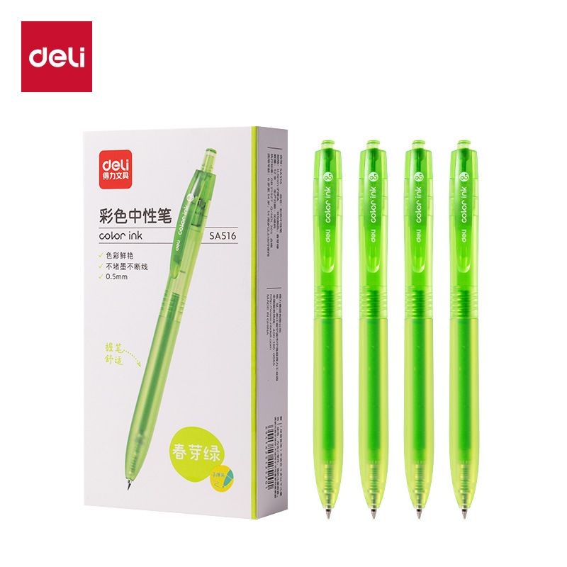 Delik SA516 bolígrafo de color neutro para estudiantes pulsando la bala de 0,5 mm para escribir una sensación de agarre suave y cómodo y simple