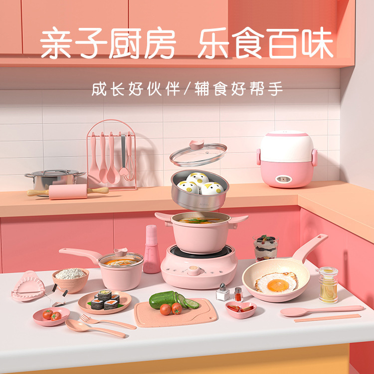 Mini kitchenette can cook from 4 to 8 to 12 years old, a complete set of toys for children to cook and eat small kitchenware real version