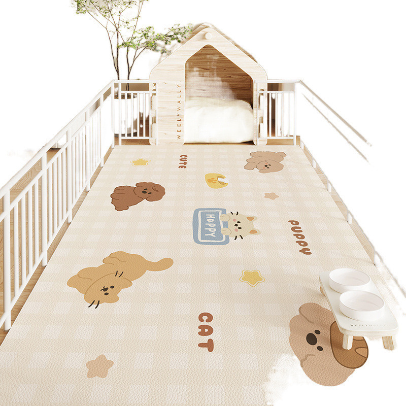 ペットフロアマット防水と尿防止フロアマット PVC 犬フェンスマット犬小屋洗濯不要、メンテナンス不要の滑り止めベッド|undefined