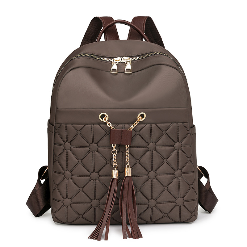 Mochila de bordar Lingge para mujer 2024 nueva versión coreana de la mochila de viaje salvaje mochila de viaje de gran capacidad para estudiantes de viaje