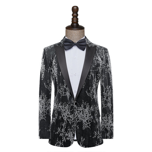 jazz dance coats for men youth singer wedding party grooms formal dress suit stage bars nightclubs jacquard jacket for man
