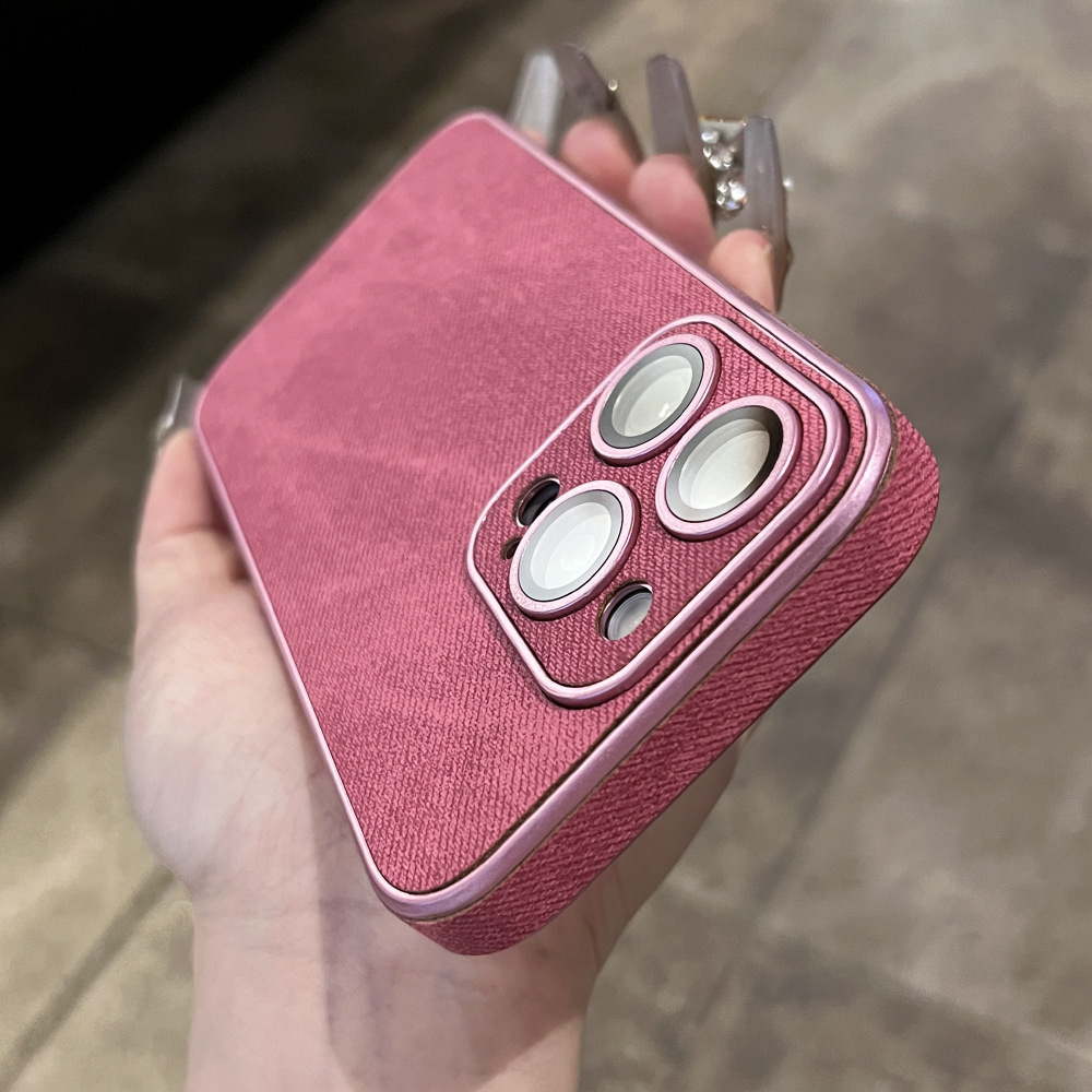 Película de lente de mezclilla de color sólido simple 15ProMax 13 funda para teléfono móvil para Apple 14 todo incluido 12 hombres y mujeres 15