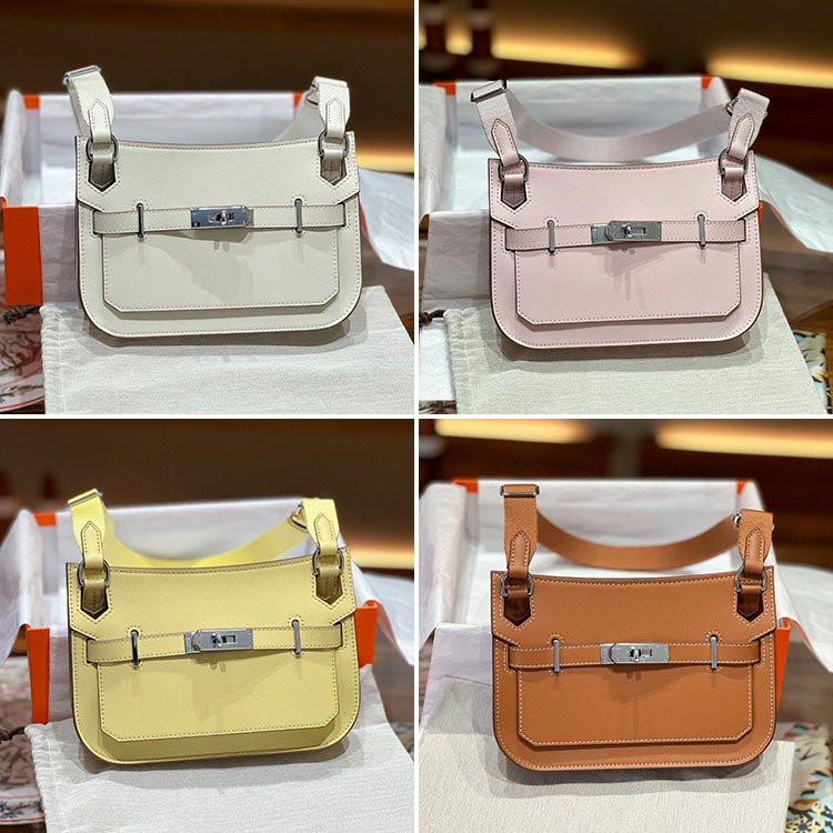 Cowhide Kelly Bag with Lock Buckle, Thick Strap, Single Shoulder Crossbody Bag, Gypsy Mini, Versatile Bag, Street Fashion