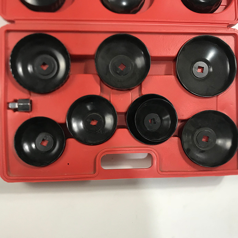 Venta al por mayor elemento de filtro de aceite del coche llave de filtro de la máquina herramienta de protección de gas filtro 14 piezas llave de filtro de máquina de tapa ordinaria