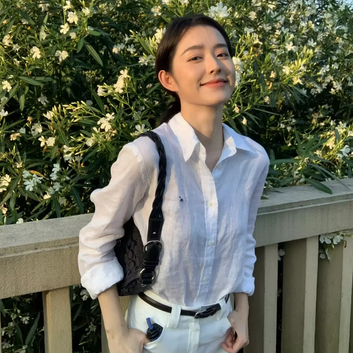 RL小马刺绣亚麻衬衫高版本现货时尚百搭女装上衣衬衫棉麻可扫码