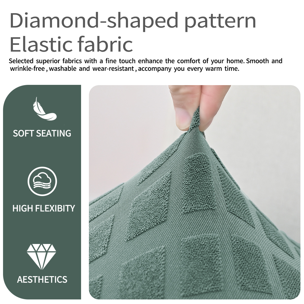 Transfronterizos sólidos elásticos jacquard diamante doble taburete elástico cubierta de silla de hotel polvo taburete cubierta de silla de comedor stock