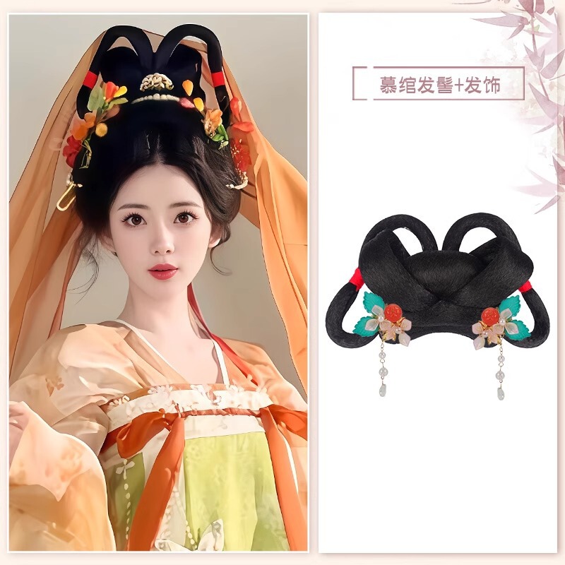 古风假发包汉服假发头饰发髻盘发古装一体发饰女日常唐风发包垫发|undefined