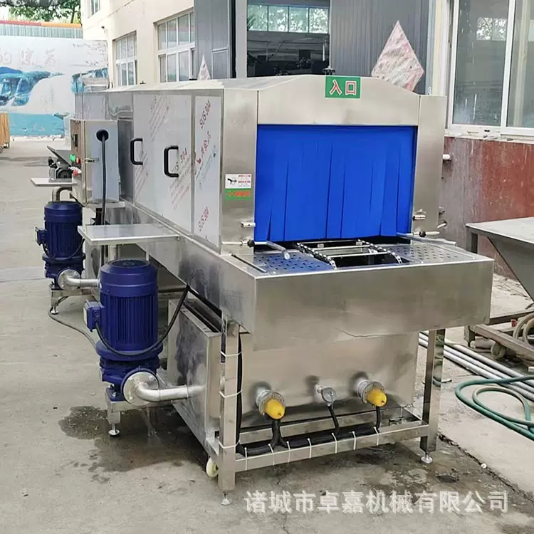 洗放肉制品的周转筐的机器 洗油洗污渍的清洗机 高压喷淋洗筐机