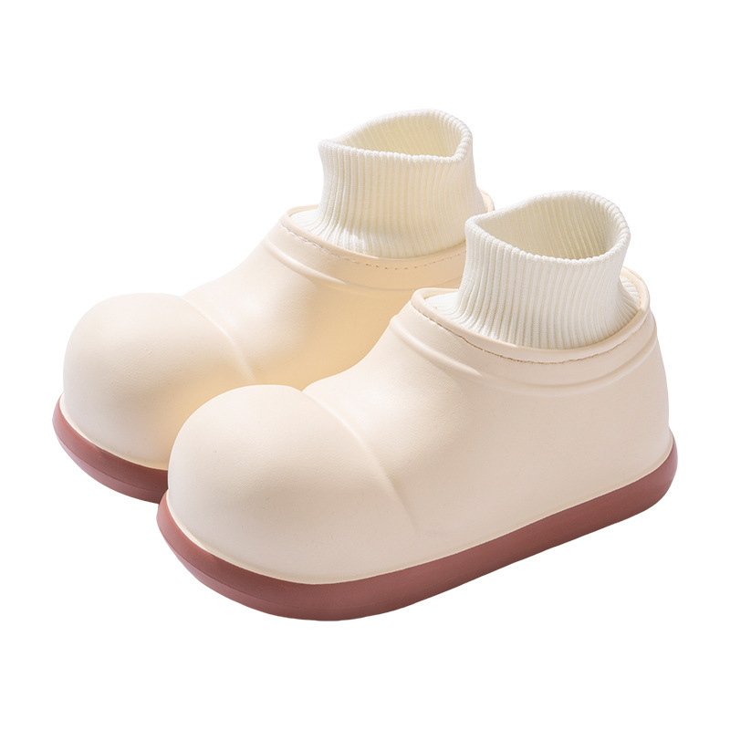 2025 Winter New Women's High-Top Snow Boots with Plush Lining, Full-Wrap Heel, Cotton Slippers, Warm, Non-Slip, Thick-Soled, Height-Increasing