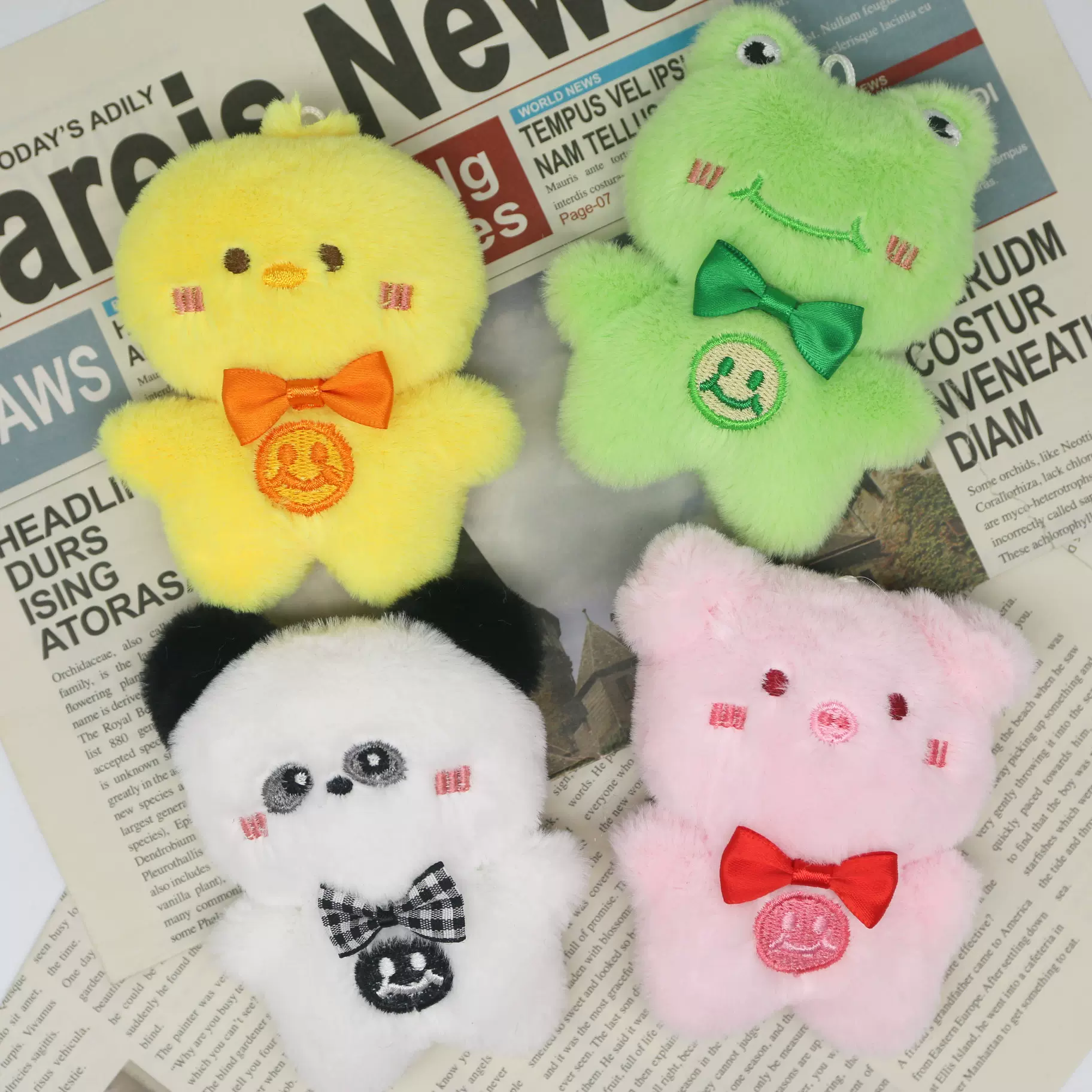 挂件超萌兔子钥匙链挂饰毛绒熊猫公仔玩偶学生可爱书包挂饰情侣饰