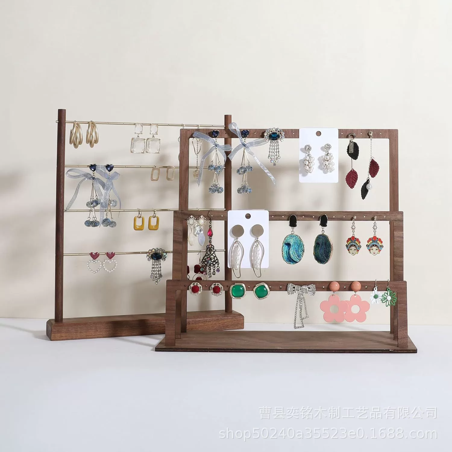 Деревянная подставка для ювелирных изделий Домашний туалетный столик Серьги-гвоздики для хранения держатель реквизита держатель из массива дерева