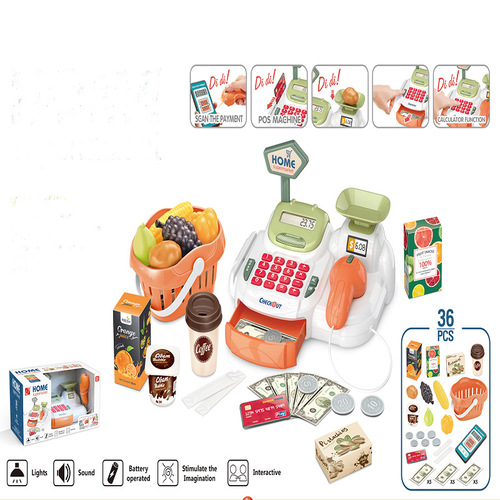 Foreign trade children's simulation supermarket checkout multi-function scanning calculator playing house, shopping, shopping toys and gifts