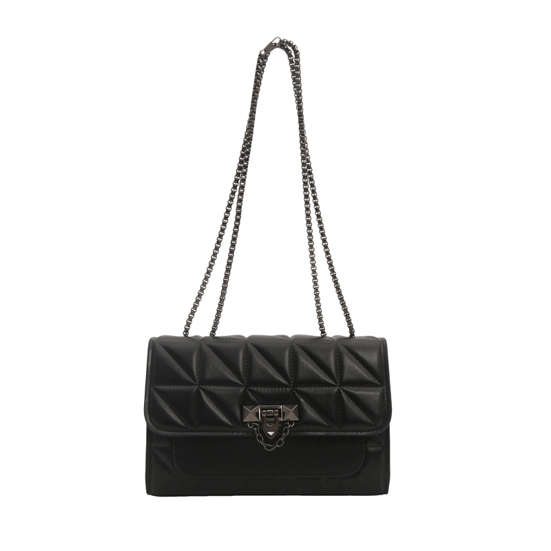 Popular bolso bordado de color sólido nuevo estilo de moda transfronteriza retro cadena mochila simple bolsa de hombro de mujer