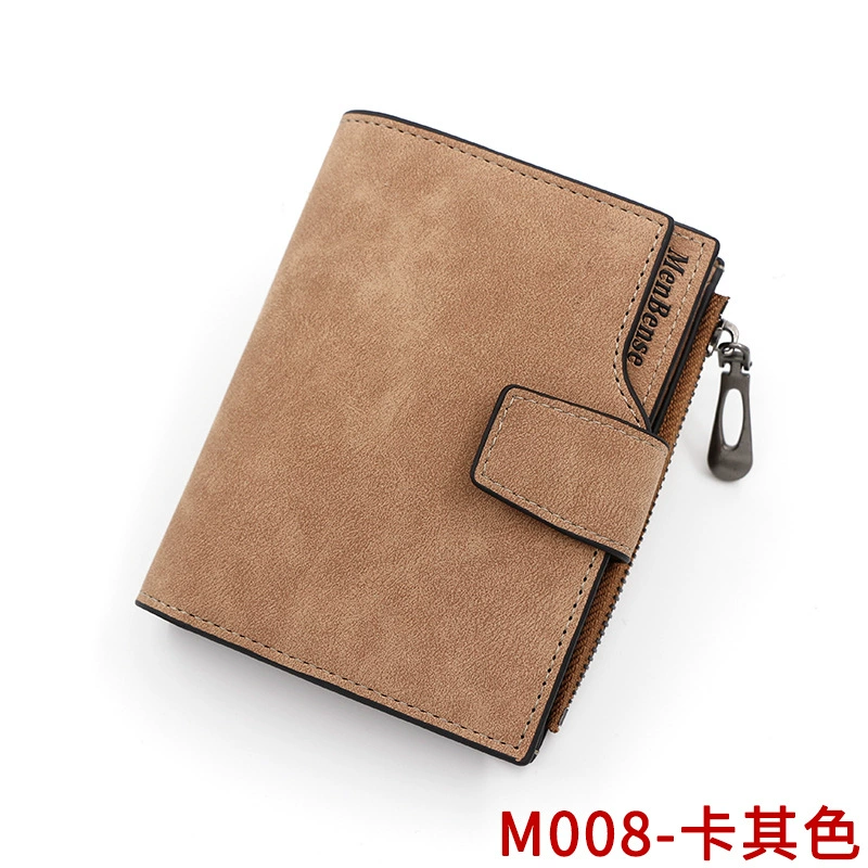 Short capacious matte wallet with zipper