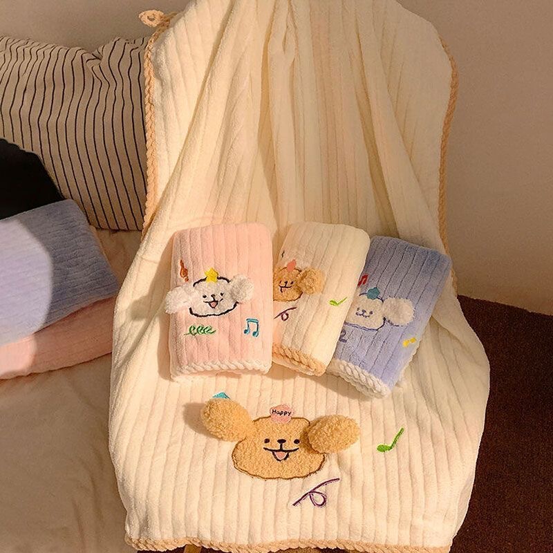 Cute Bath Towel Long Women's Household Cotton Absorbent Quick-drying Bath Wrap Towel Coral Fleece Bath Towel Dry Hair Cap Cute Bath Towel Long Women's Household Cotton Absorbent Quick-drying Bath Wrap Towel Coral Fleece Bath Towel Dry Hair Cap