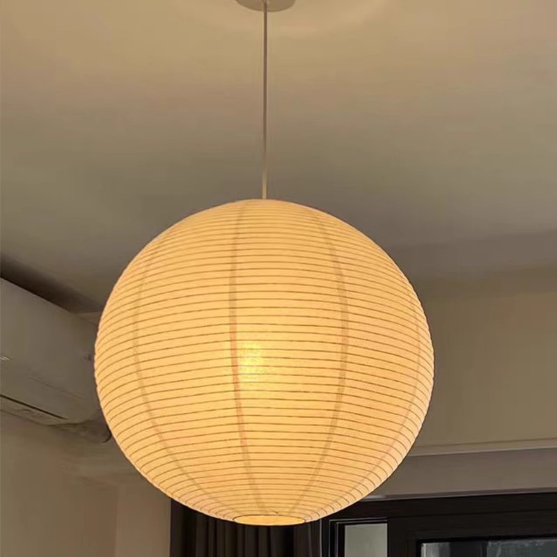 Lámpara de papel de viento silencioso estilo japonés dormitorio Noguchi Yong candelabros y linterna de papel esférica decorada por el viento