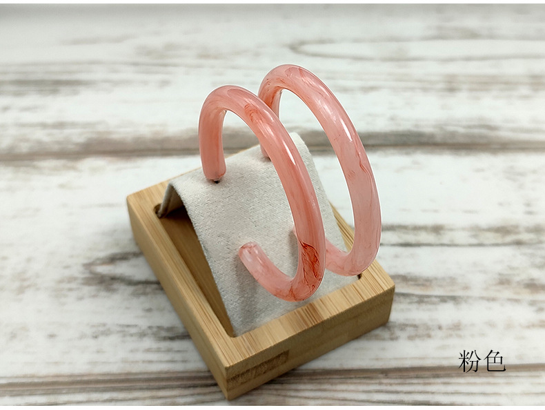 Geometric Pattern Women'S Gender Simple C-shaped Big Ear Hoop Temperament Multicolor Hoop Earring