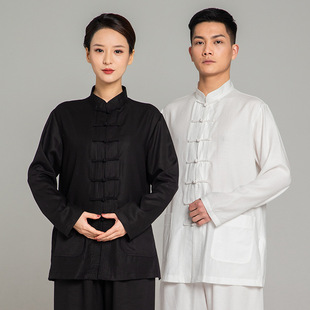 Wunong 2023 Spring and Summer New Tai Chi Suit Men's and Women's Martial Arts Morning Exercise Suit Tencel Hemp Tai Chi Suit Wholesale